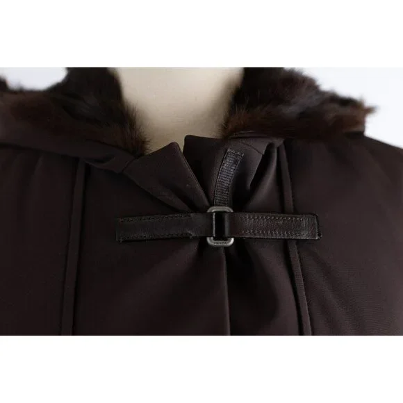 $5,900 Prada Fur Lined Coat SZ 44 Large Brown/Purple MINT